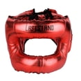 thumbnail image 3 of Casco de boxeo suave y transpirable de cobertura completa, equipo de protección para artes marciales. Rojo, 3 of 9