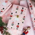thumbnail image 4 of HOMERAL Christmas Wrapping Paper Roll - Pink Gift Wrap with Nutcracker Mouse, Dancing Girl, Candy Cane, Dahlia - Perfect for Christmas - 17 Inch X 33 Feet, 4 of 6