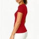thumbnail image 4 of Camisas de Manga Corta para Mujeres Casual con Cuello en V Plisado, Camisetas de Color Sólido para Primavera Verano, 4 of 6