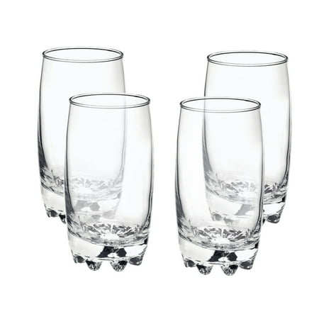 Bormioli Rocco Glass Pilsner Glass - Bormioli Rocco Galassia Clear 14 Ounce Long Drink Beverage Glass, Set of 4