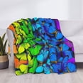 thumbnail image 3 of Fotbe Multicolored Butterflies Manta de Franela con Estampado, Manta Ultrasuave para Cama, Sofá, Auto, Hipoalergénica y Antibolitas-50"x40", 3 of 6