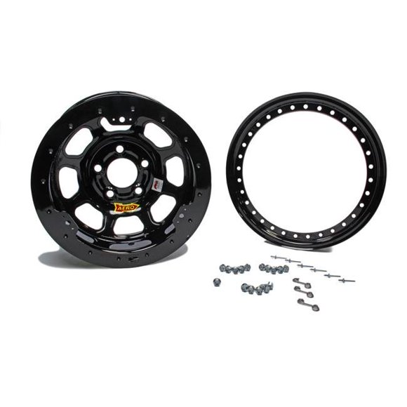 53-185020-BLKRING 53 Series 2 in. Backspace Roll Formed Beadlock Wheel, Black - 15 x 8 in.