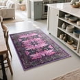 thumbnail image 2 of Cydiria Vintage Boho Traditional Oriental Faux Wool Area Rug, 2' x 3', Purple, 2 of 8