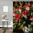 thumbnail image 2 of BCIIG Roses Washable Shower Curtain 100% Polyester Fabric with Hooks for Bathroom Decoration 60"x72, 2 of 7