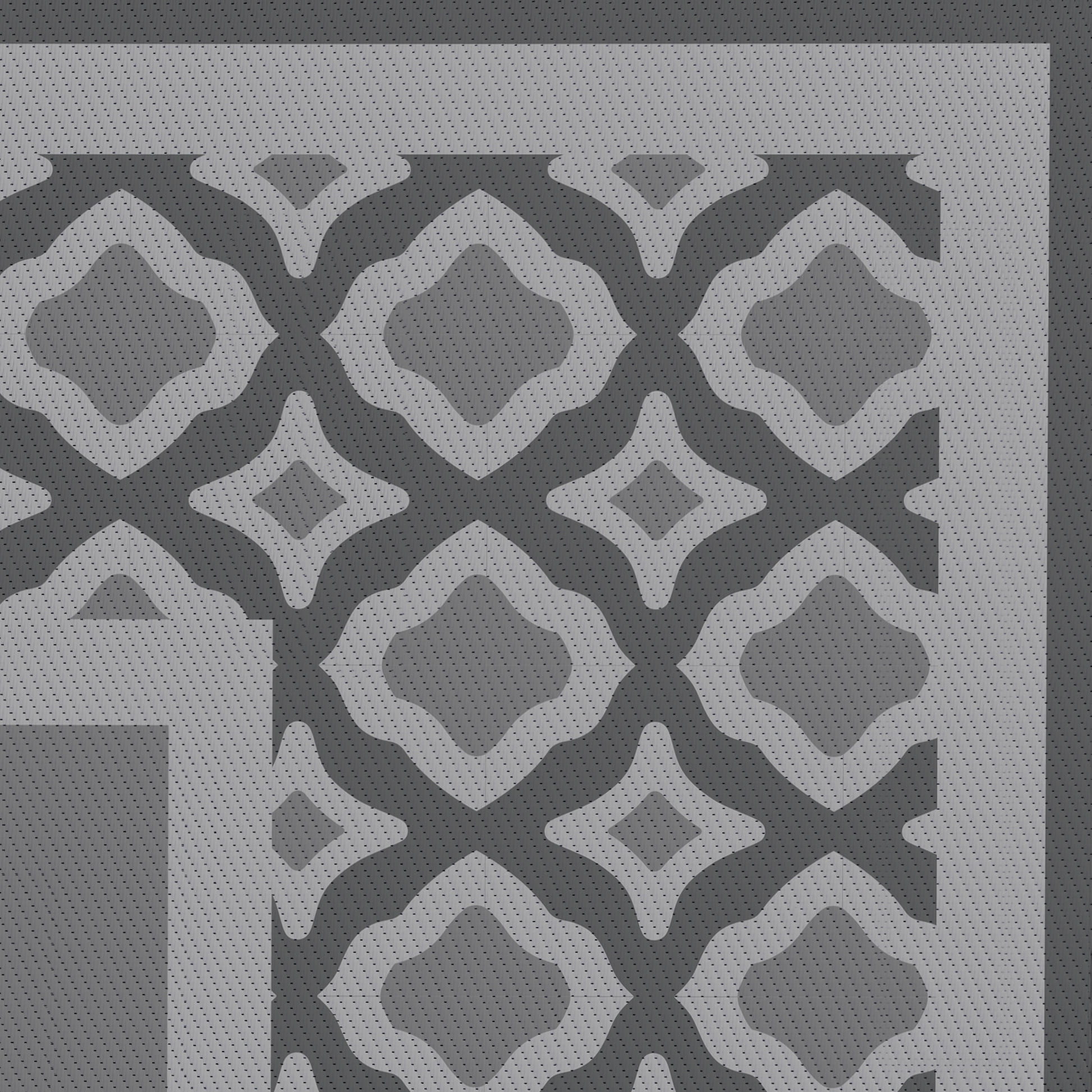 Auto Drive 6' x 9' Linked Geo Gray Reversible RV Outdoor Patio Mat, 100% Polypropylene