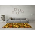 thumbnail image 3 of Ahgly Company Machine Washable Indoor Square Abstract Yellow Contemporary Area Rugs, 8' Square, 3 of 4