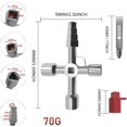 thumbnail image 2 of Llave de radiador, llave de servicios públicos universal 4 en 1 Llave cruzada de 4 vías con broca Aleación de zinc Llave de medidor de agua multifuncional antioxidante duradera, 2 of 5