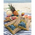 thumbnail image 3 of Pack of 2 Outdoor Pillow Covers, Summer Blue Truck with Sunflowers Orange Plaid Waterproof Square Throw Pillowcase Cushion Decorative Pillow Covers for Couch Patio Tent, 18x18 in, 3 of 6