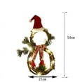 thumbnail image 2 of HESHENG Snowman Christmas Door Window Wreath with Lights Xmas Hanging Wall Garland Lights Decoration, Gray, 2 of 8
