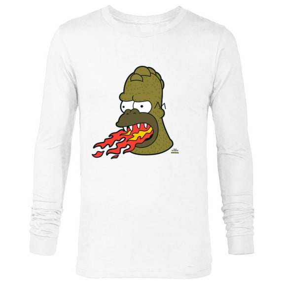 The Simpsons Treehouse of Horror Fire Breathing Homerzilla - Long Sleeve T-Shirt for Men - Customized-White