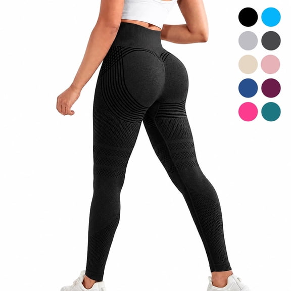 Carlikeit High Waisted Compression Leggings for Women, 3D Sculpting Workout Pants, Breathable Squat Proof Athletic Leggings for Training and Everyday Wear