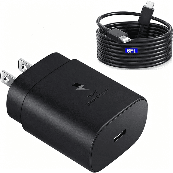 GJX Super Fast Charging 25W Usb C Charger Type C Charger Android Phone Charger for Edge (2022) - Includes 6 Feet Usb C Pd Fast Charging Cable (Black) Super Fast Charger Type C