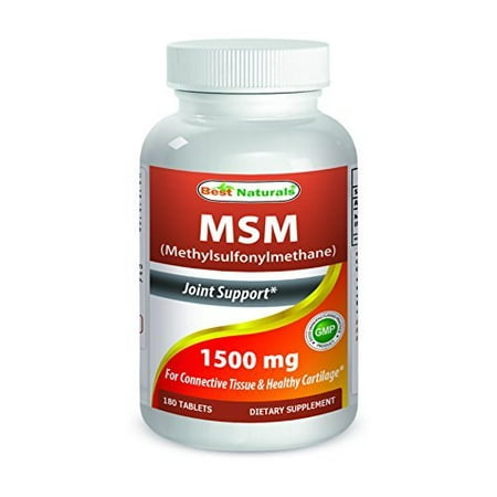 MSM 1500 mg 180 Tabs -- Supports Healthy Joints -- Gluten Free, Non-GMO -- Manufactured in a USA Based GMP Certified