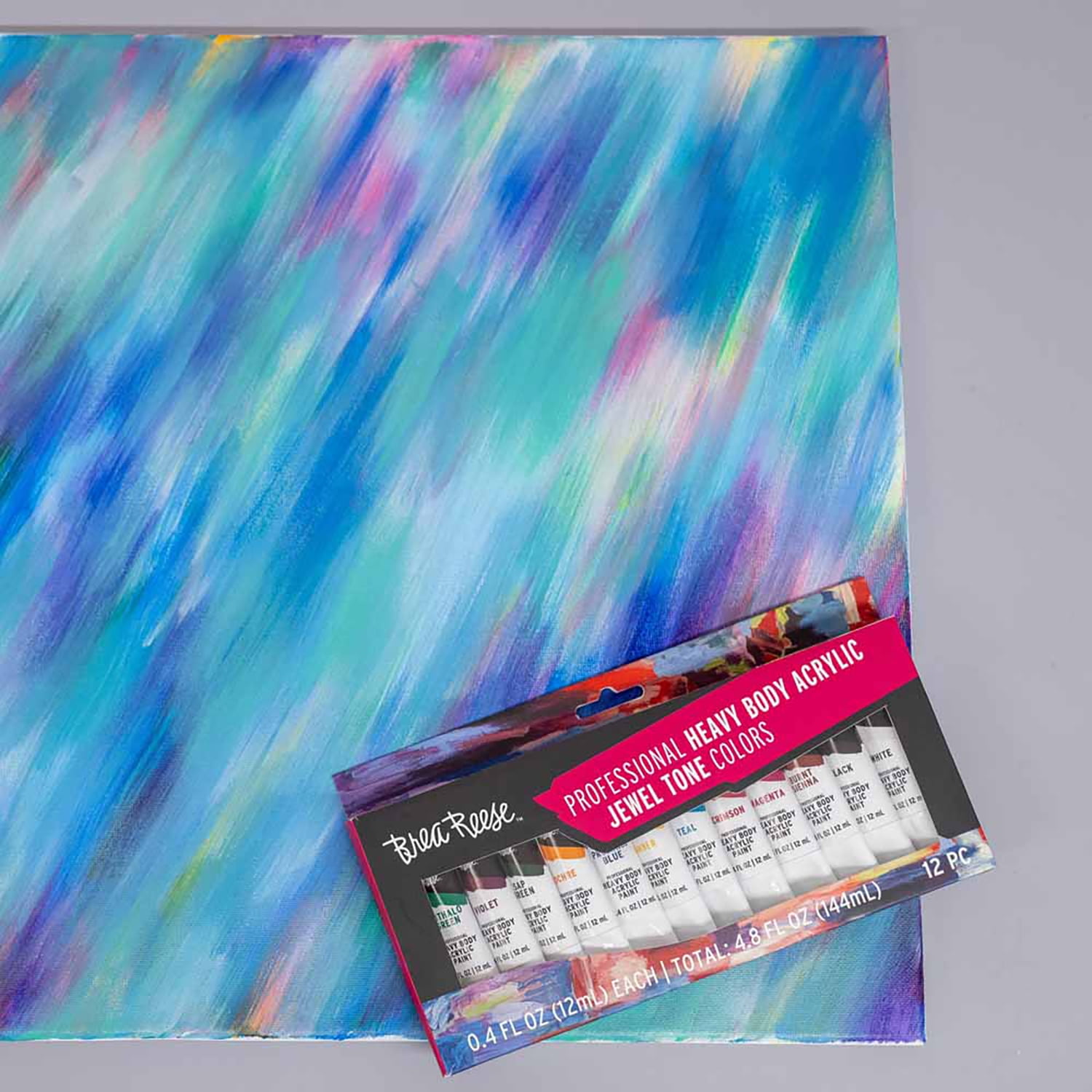 Brea Reese: Professional Heavy Body Acrylic Paint Set - Jewel Tone Colors - 12 Tubes - Luxurious Pigments, Non-Toxic, Water-Based, Adult Art Supplies