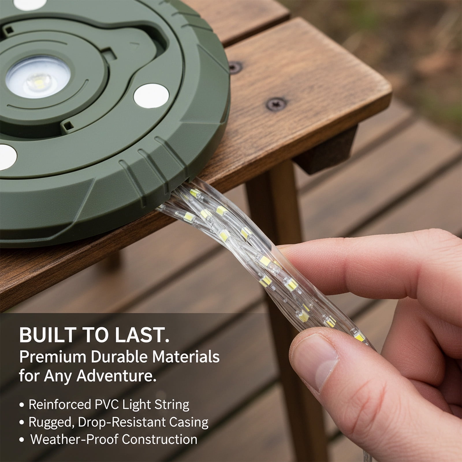 BAOKALER 2 Pack Camping String Lights Retractable, 32.8ft Outdoor Camping Lanterns with 5 Lighting Modes, 2000MAH Camping Lights Rechargeable, USB, Waterproof