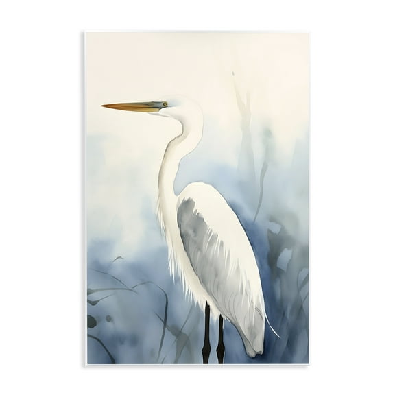 Stupell Industries Egret Beach Bird Animals & Insects Painting Unframed Art Print Wall Art, 10 x 15
