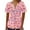 Pink#01, variant on JTZGDY Womens Summer Tops 2025 Trendy Boho Floral Printed Short Sleeve Button V Neck Henley T Shirts Casual Dressy Loose Pleated Basic Graphic Tunic Blouse Pink#01 XL