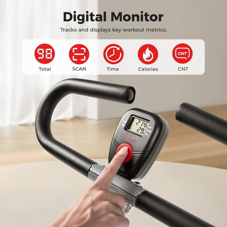 Sunny Health Fitness Squat Assist Row N Ride Trainer for Glutes Workout NO. 077