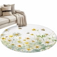 thumbnail image 2 of Area Rug 48in, Pastoral Daisy Floral Cute Bee Floor Carpet Living Room Rug, Summer Wild Flower Non-Slip Welcome Mat Indoor Rugs for Bedroom Dining Room, 2 of 9