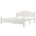 thumbnail image 4 of CASEMIOL King Size Bed Frame with Elegant Unique Headboard Footboard, Modern Wood Platform Bed Bedroom Furniture, No Box Spring Needed, Easy Assembly, Traditional Concise Style, White, 4 of 7