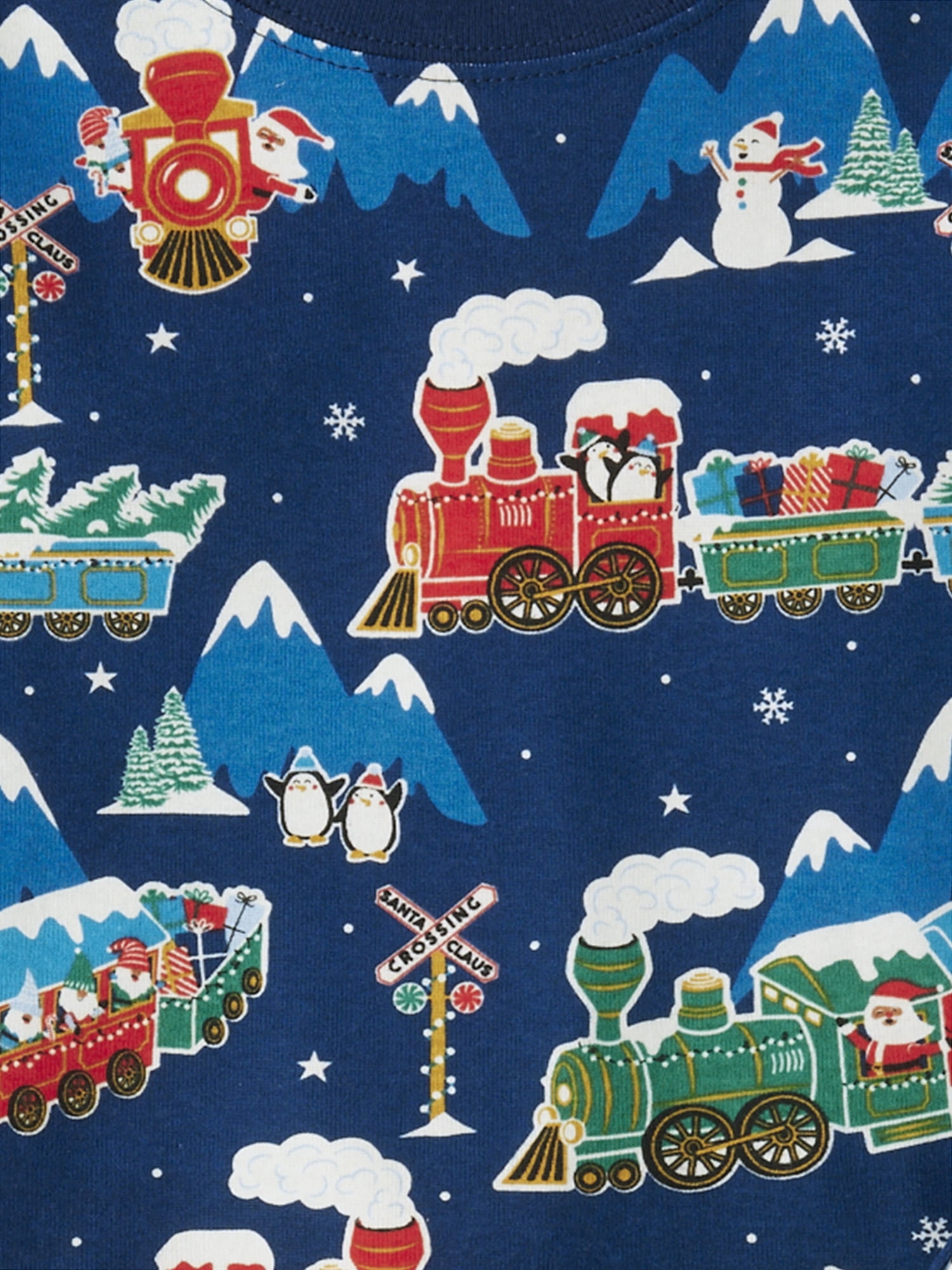 The Children's Place Kids Unisex Matching Sibling Glow-in-the-Dark Holiday Train Snug Fit Cotton Pajamas, Sizes 4-16