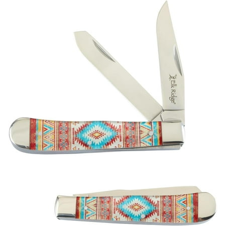 Collection Every Day Carry 3 Blade Smooth Non-Slippery Handle Trapper Folding Pocket Knife (Orange)