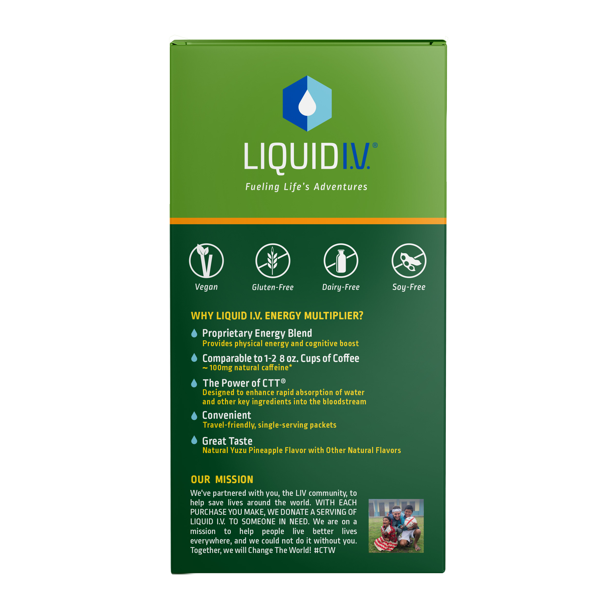 Liquid I.V. Hydration Multiplier+ Immune Support Electrolyte Powder Packet  Drink Mix, Tangerine, 15 Ct 