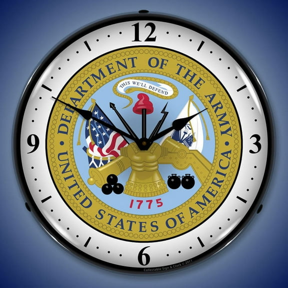 US Army Seal/Logo Wall Clock, Lighted
