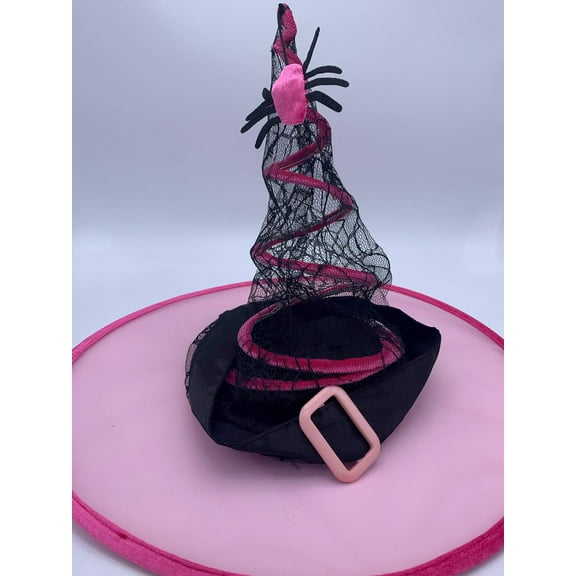 Pink Witch Hat with Lace