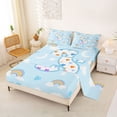thumbnail image 2 of jejeloiu Kawaii Loves Monogrammed S Queen Sheet Sets For Kids,Rainbow Stars Initial Design Bed Set For Girls,4-Piece, 2 of 6