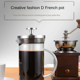 thumbnail image 3 of Cafetera de prensa francesa de acero inoxidable, cafetera de vidrio, multifuncional, accesorios para ponche manual, 350 ml, 3 of 4