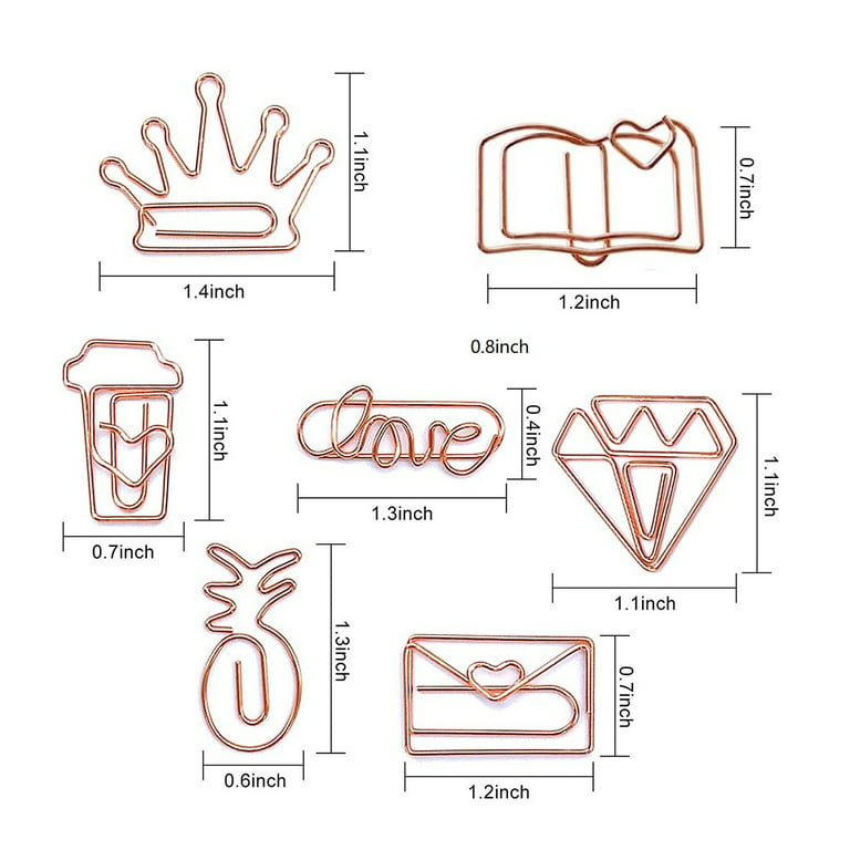 35 Pcs Cute Paper Clips, Paper Clips in the Shape of a Love Diamond  Crown-Funny Bookmark Marker Clip for Office School 