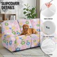 thumbnail image 4 of Xoenoiee Colorful Daisy Heart Print Recliner Covers for 3 Seater Reclining Stretch Sofa Slipcover Soft Washable Furniture Protector for Dogs and Pets, 4 of 7