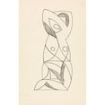 thumbnail image 2 of Henri Gaudier-Brzeska 11x14 Black Ornate Wood Framed Double Matted Museum Art Print Titled: Kneeling Female Figure (1910 - 1915), 2 of 5