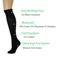 thumbnail image 4 of Diabetic Over The Calf Knee Socks for Men and Women 6 Pairs Black Size 9-11, 4 of 6