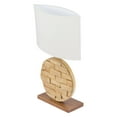 thumbnail image 3 of Baxton Studio Budalin Wood & White Linen Lamp, 3 of 4