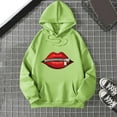 thumbnail image 3 of Zipper Lips Graphic Hoodies for Women Fall Winter Long Sleeve Casual Oversized Hooded Sweatshirt Pullover with Pockets, 3 of 4