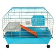 Guinea Pig Cage with Ramp, Shelf and Hayfeeder
