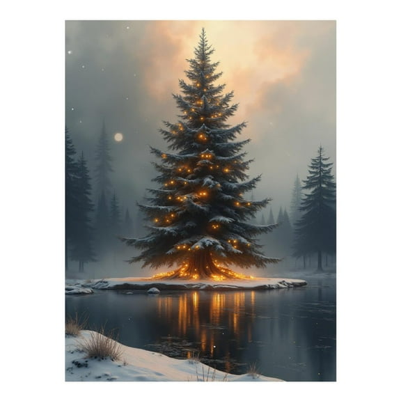 Diamond Art Kit for Adults, Winter Pine Print No.12 Diamond Painting for Adults Beginners, 5D DIY Diamond Art Painting Kits, Colorful Diamond Painting Craft for Home Decor 12x16