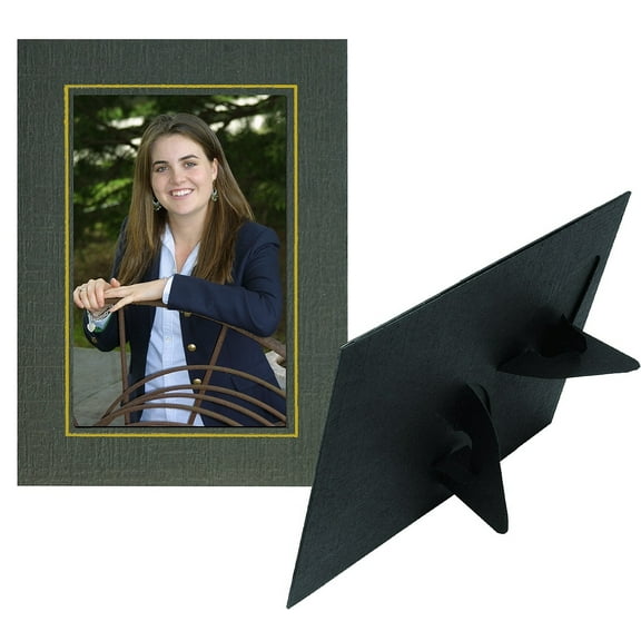 (20 pack) PALMETTO Dual Easel Cardstock 4x6 frame Black w Gold foil  sold in 20 s  - 4x6