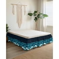 thumbnail image 2 of Abstract Gradient Ruffle Bed Skirt California King Size Water Ripple Teal Blue Ocean Modern Art Adjustable Elastic Dust Bed Skirts Wrap Around Bedskirt Wrinkle Free Easy Fit with 16 Inch Drop, 2 of 8