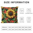 thumbnail image 5 of COMIO  Sunflower Throw Pillow Covers Floral Blossom Bouquet Square Pillow Cases for Decorative Cushion Bed Couch Sofa Red White, 5 of 5