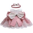 thumbnail image 1 of AMERTEER Robe Bébé Fille Nœud Tutu Sans Manches Robe Princesse Mariage Fête Robe d'Été Rouge 12-18 Mois, 1 of 2