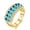Gold-Light Blue, variant on Uloveido Gold Plated Weddding Bands with 7 pcs Oval Cut Dark Blue Cubic Zirconia Stones for Women J501 (Gold, Dark Blue, Size 6)