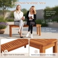 Hommoo Wood Outdoor Patio Bench for 2 People, Backless Slatted Garden ...