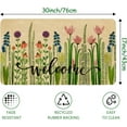 thumbnail image 3 of Welcome Doormat Tulip Linen Flowers Carpet Rubber Non-Slip Reusable Entrance Indoor Outdoor Mats 30\u201dx17\u201d Spring Summer Door Mat, 3 of 6