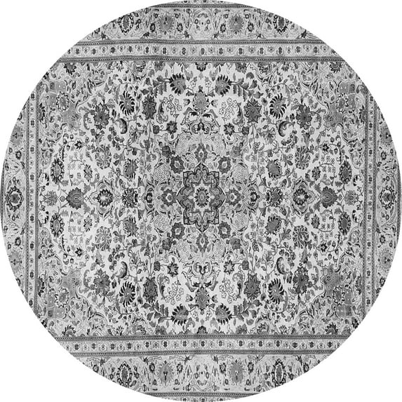 Ahgly Company Indoor Round Persian Gray Traditional Area Rugs, 7' Round