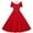 Red, variant on Makaor Formal Dresses for Kids Girls Button Ruched A Line Dress Collared Short Sleeve Wedding Guest Dresses Empire Waist Midi Birthday Party Dresses