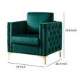 thumbnail image 5 of Accent Chair with Pillow Back and Button Tufted Design, Green, 5 of 5