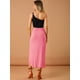 thumbnail image 5 of Falda larga Allegra K con pliegues y abertura lateral Rosa XL, 5 of 7